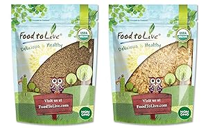 Organic Flaxseed Meal Bundle - Organic Brown Flaxseed Meal, 2 Pounds and, Organic Ground Golden Flaxseed Meal, 2 Pounds - Non-GMO, Kosher, Vegan