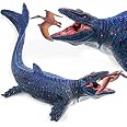SIENON Jurassic Mosasaurus Dinosauro Figura 29 cm, Mosasaurus Hunt per Pterosaur Modello, grande plastica oceano Dinosauro Playset per giocattoli da bagno, decorazione per torta (Terosauro incluso