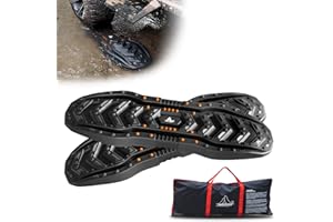 WOLFSTORM Off-Road Recovery Boards Traction Board w/Jack Base & Storage Bag For 4WD Trucks UTV SUV - Snow, Sand, Mud (2PCS Black)