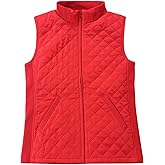 Bienzoe Women Quilted Casual Vest: Lightweight Packable Sleeveless Jacket