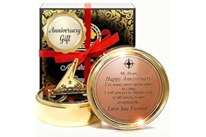 OakiWay Anniversary Sundial Compass Gift for Him or Her - Unique Gift Ideas for Husband or Wife, Men Wedding Anniversary 50th 40th 25th 20th Year Celebration, Gift Card Included
