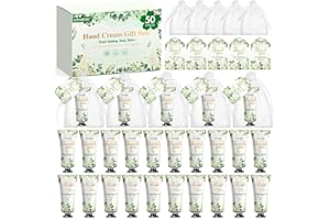 KONEUK 50 Pack Bulk Hand Cream Gifts Sets, Wedding Party Favors, Bridal Shower Gifts and Baby Shower Party Favors for Guests with Organza Bag and Thank You Card, Bulk Thank You Gifts for Women(Eucalyptus)
