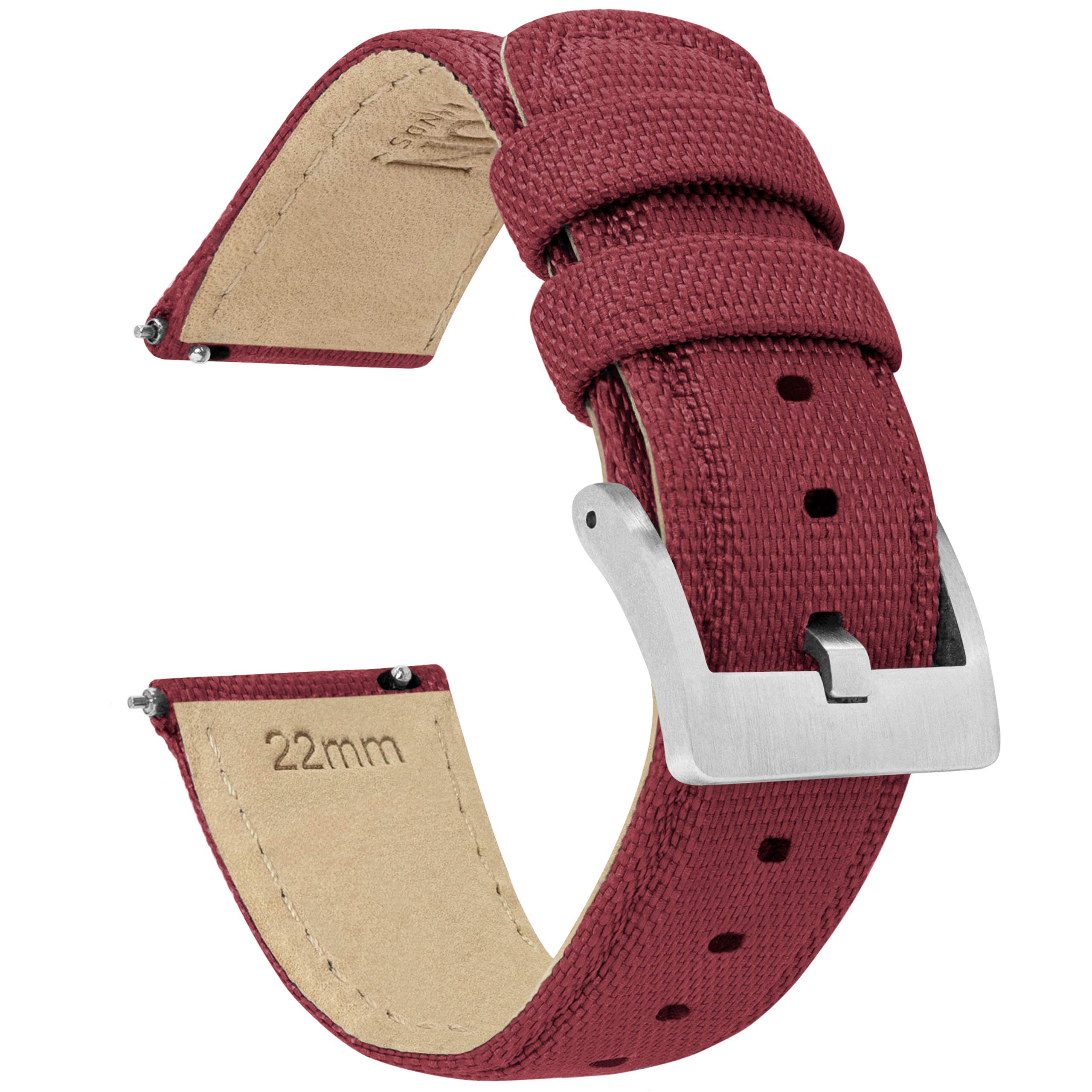 22mm Raspberry Red BARTON Sailcloth Quick Release Premium Nylon Weave
