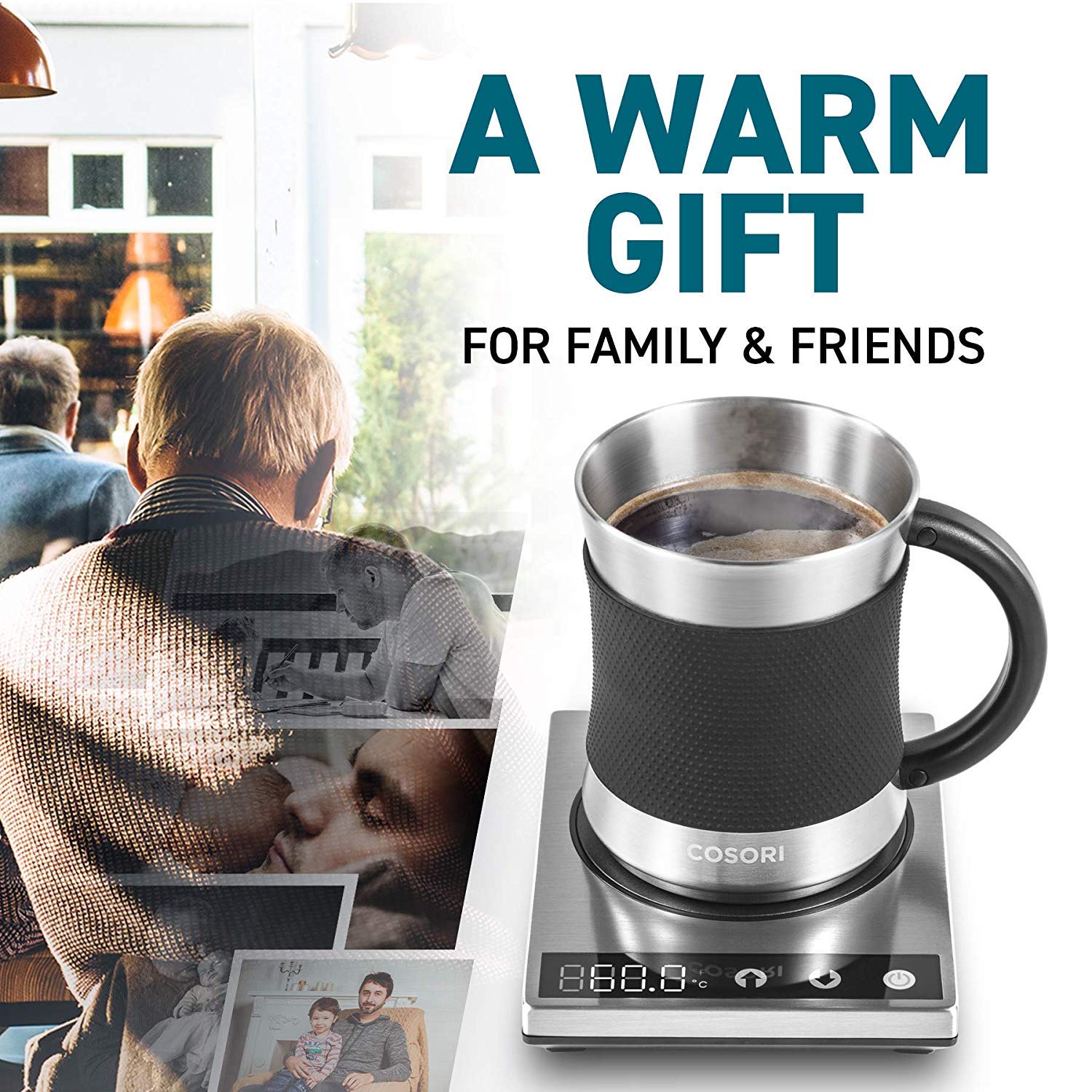 COSORI Coffee Mug Warmer & Mug Set Touch Tech & LED Backlit Display Electric 24Watt Beverage Cup