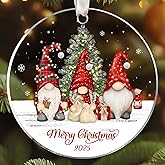 HUNIGIFT Gnome Christmas Ornaments, Gnome Ornaments for Christmas Tree - Gnomes Gifts for Women - Acrylic Ornament 2025