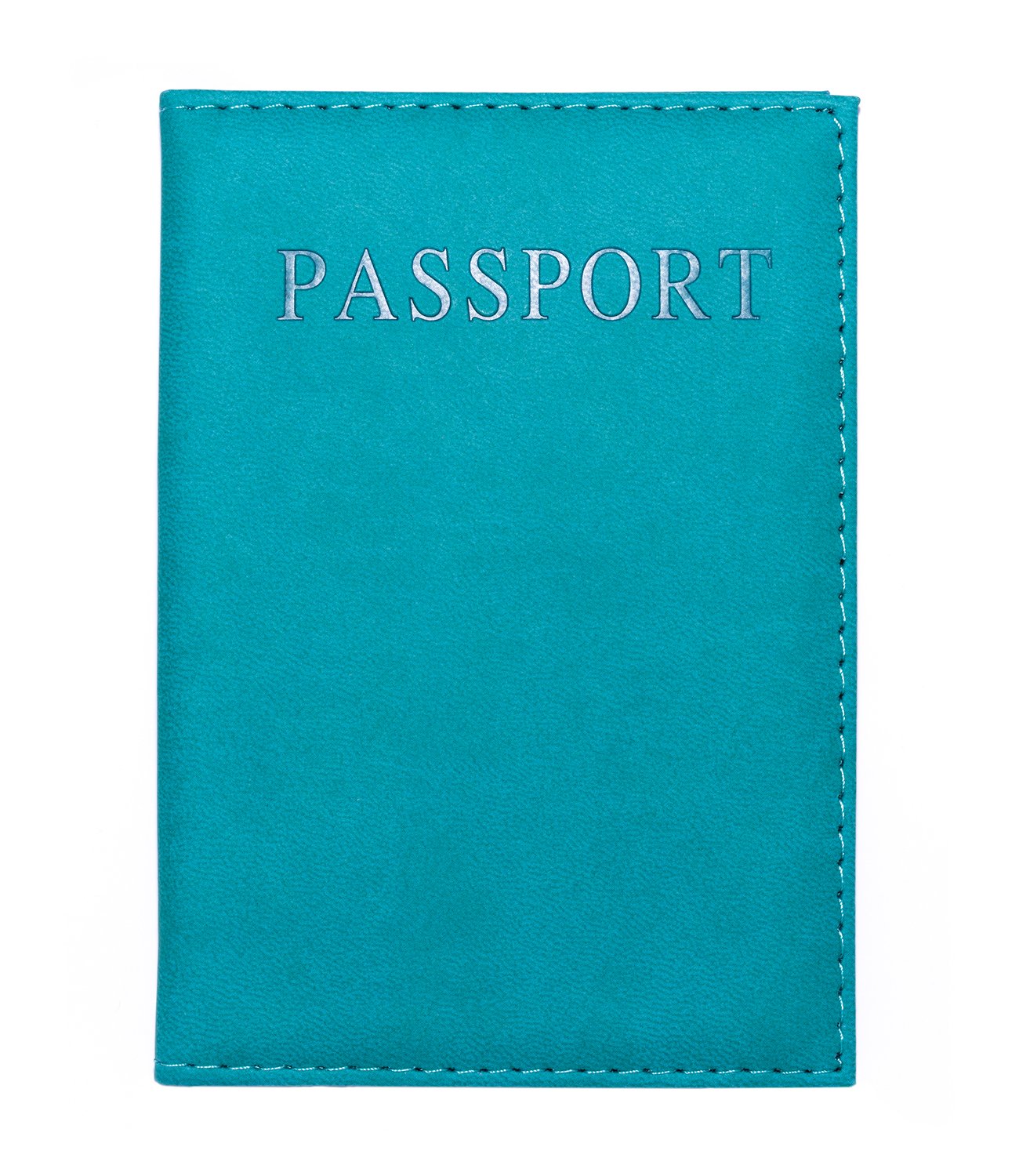 Spirtan Passport Holder Cover in Faux Leather – Slim Protective Passport Wallet with Small Inner Card Pocket, Travel Document Cover for Men and Women – Light Blue