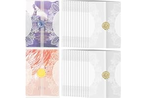 Ayfjovs 120 Pack Printed Lace Pattern Pre-folded Vellum Jackets for 5x7 Invitations, Translucent Vellum Paper 5x7, Clear Vellum Paper with Pattern for Wedding Invitation Baby Shower Birthday Party