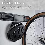 VonHaus Bike Wall Mounts 3-Bike Vertical Rack with 3 Hooks & 3 J Hooks view 5