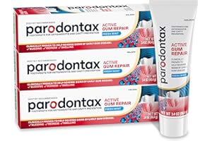 Parodontax Active Gum Repair Toothpaste, Toothpaste To Help Reverse Signs Of Early Disease For Health, Fresh Mint Flavored - 3.4 Oz x 3