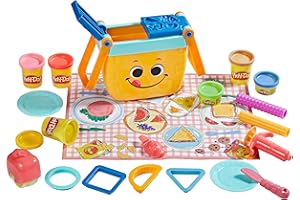 Play-Doh Picnic Shapes Starter Set, Preschool Toys for 3 Year Old Girls & Boys, Play Food, 12 Tools & 6 Modeling Compound Colors
