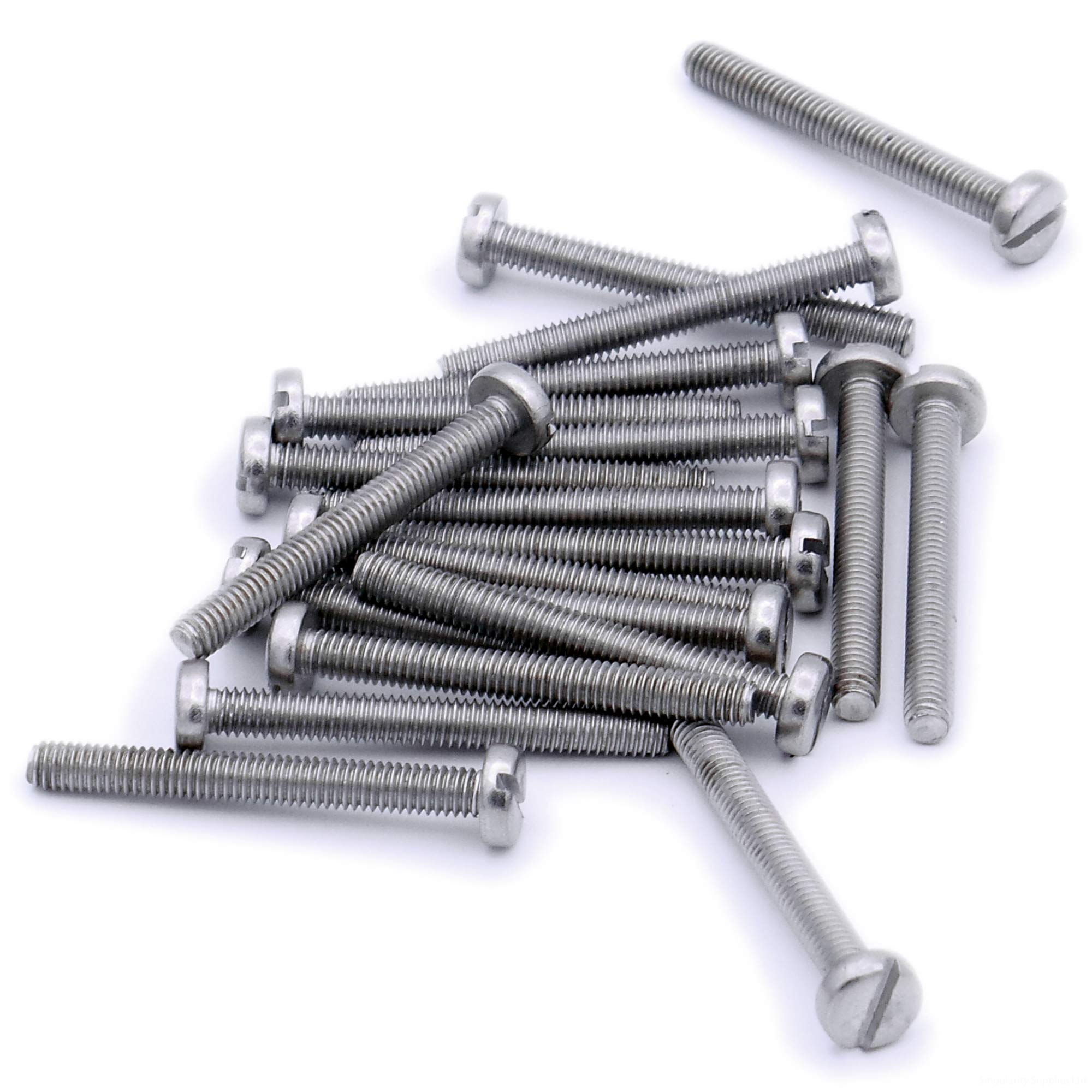 M2 (2mm x 18mm) Slot Pan Machine Screw (Bolt) - Stainless Steel (A2) (Pack of 20) — image 1