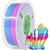 RAMBERY Silk Rainbow 3D Printer Filament 1.75mm Multi-Color PLA Filament Fast Color Change Candy Color 3D Printing Filament, 1kg Spool