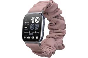 kwmobile Watch Strap Compatible with Amazfit Bip 6 - Black Scrunchie Watch Band - 5.5-7.5 inches (14-19 cm)