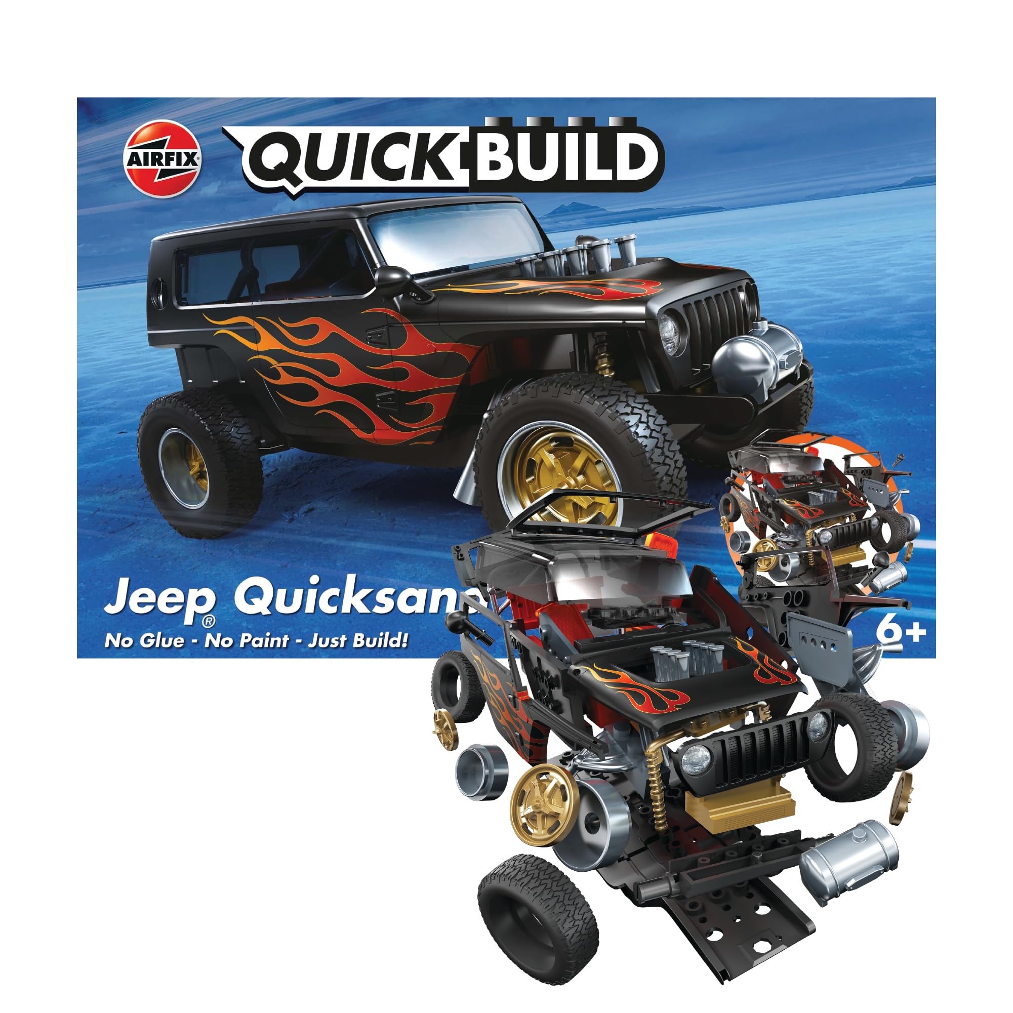 Airfix QUICKBUILD Model Car Kit - Jeep 'Quicksand' Concept Car Building Kit for Kids 6+, Construction Toys for Boys & Girls, No Glue Model Making - Classic Car Gifts Plastic Model Kits