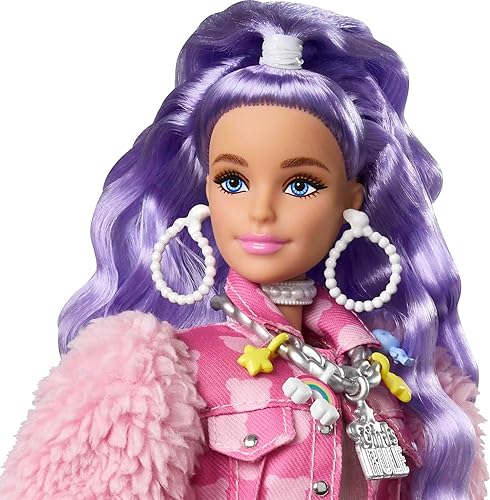Barbie Extra Doll Accessories with Long Periwinkle Hair, Teddy