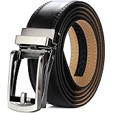 Tonywell Mens Leather Ratchet Belts with Click Buckle Perfect Fit Dress Belt 30mm Wide