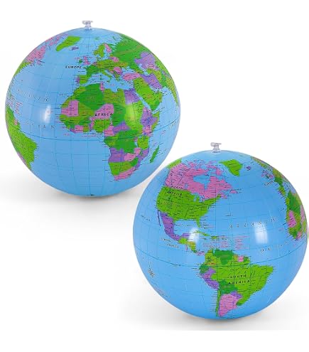 Ballon De Plage Géant 28 Cm Avec Carte Du Monde - Globe Gonflable éducatif - Neuf