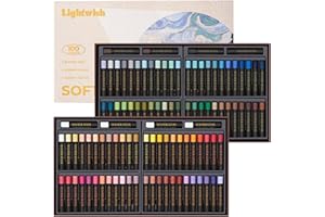 LIGHTWISH Professional Oil Pastels, 100 Vibrant Colors Plus 4 White, Set of 104, Creamy and Pigmented Artist Soft Oil Pastels