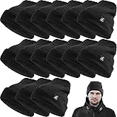 Handepo 80 Pcs Winter Beanie Hats Bulk Homeless Supplies Knitted Hat with Fleece Lining Warm for Men Women Cold Weather