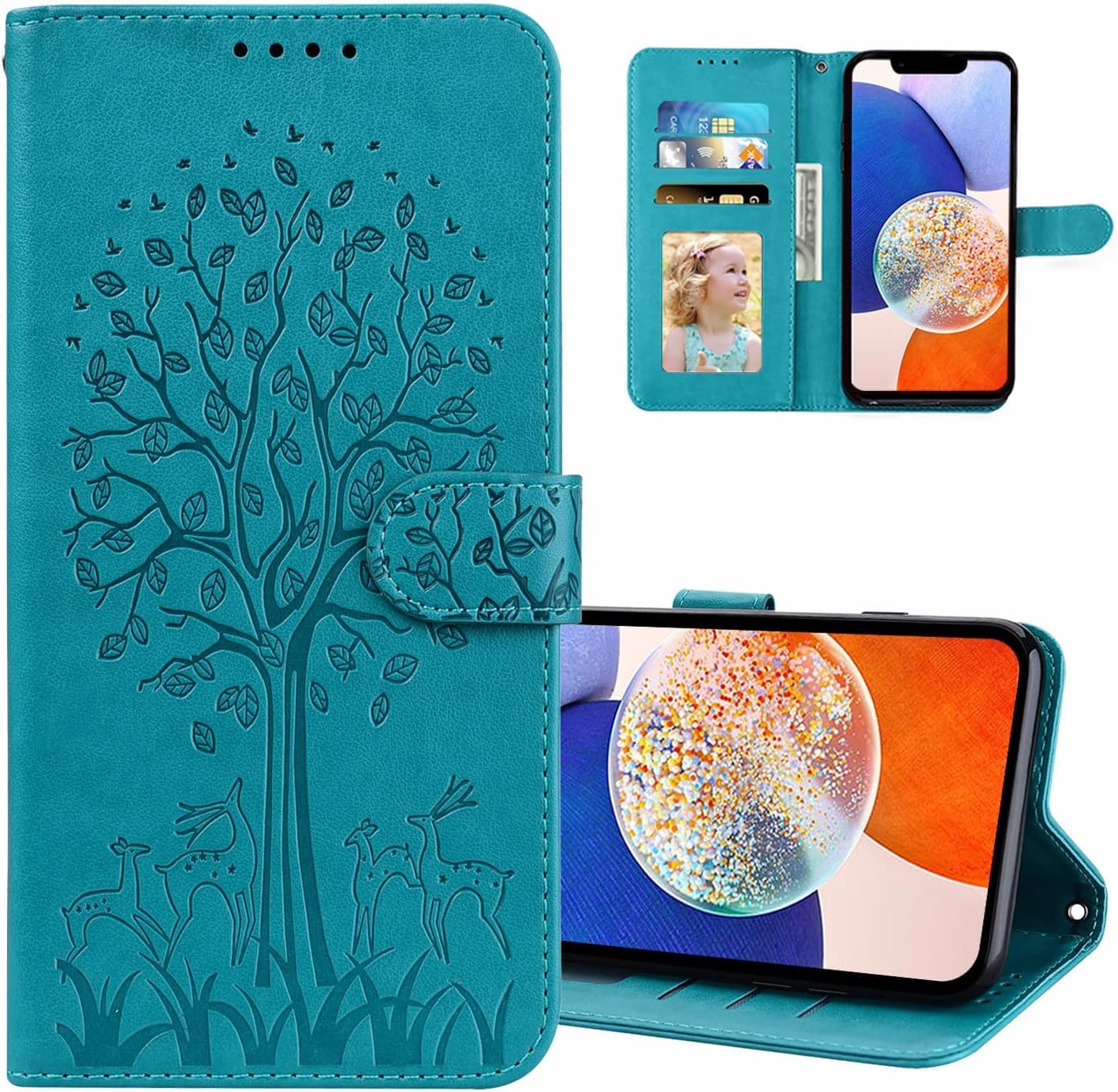 GLANDOTU Case for Xiaomi Redmi Note 9 6.53 inch, Flip Wallet PU Leather Cover with Card Slots and Stand Function for Xiaomi Redmi 10X 4G Phone Cases 【Blue】