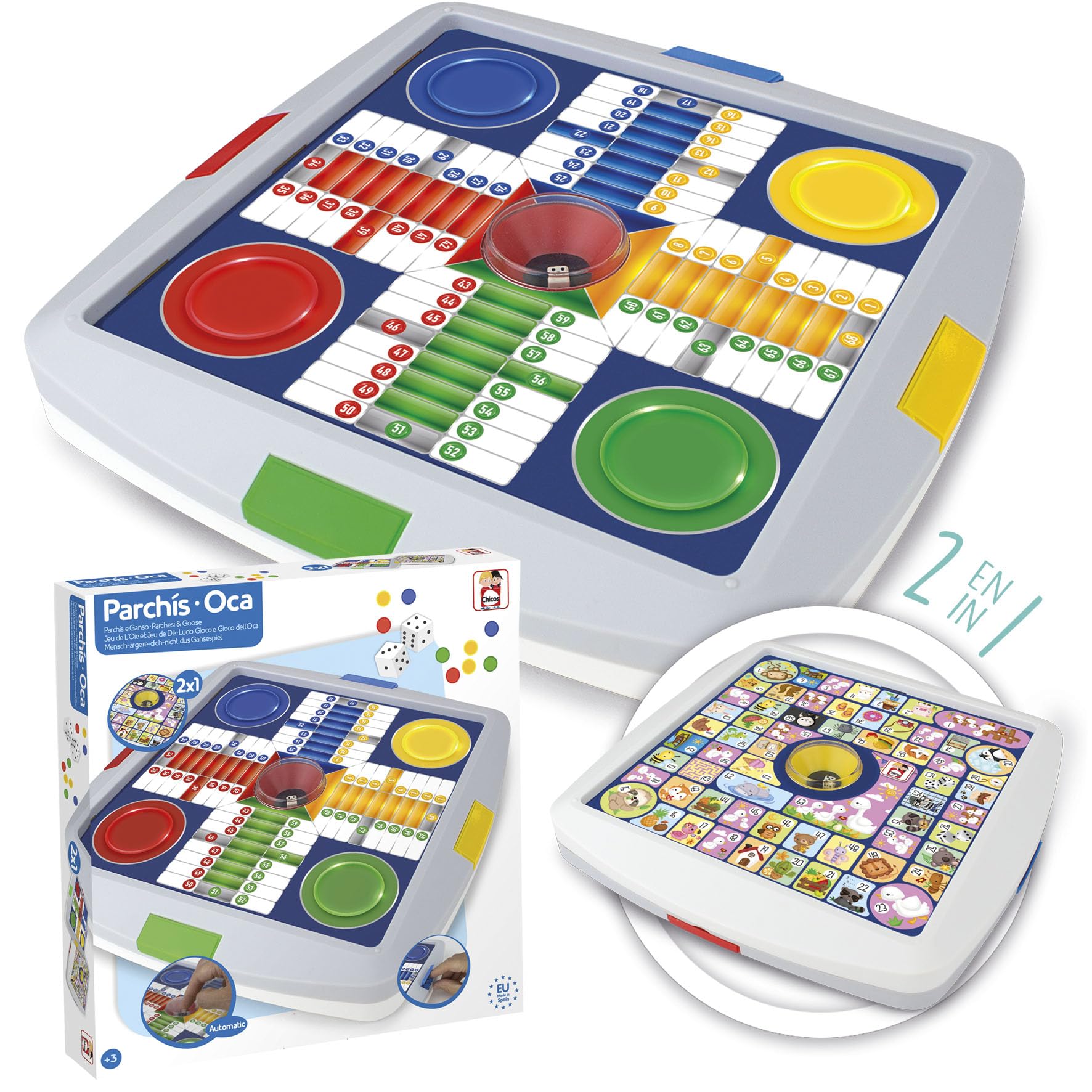 Chicos 64001 Automatic Parchis/Goose with Lid