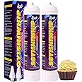 Soyishi 1.1L Whipped Cream Charger Cylinder Pure N2O Nitrous Oxide Chargers 640g for Cream Charger Dispenser(2 Cylinders)