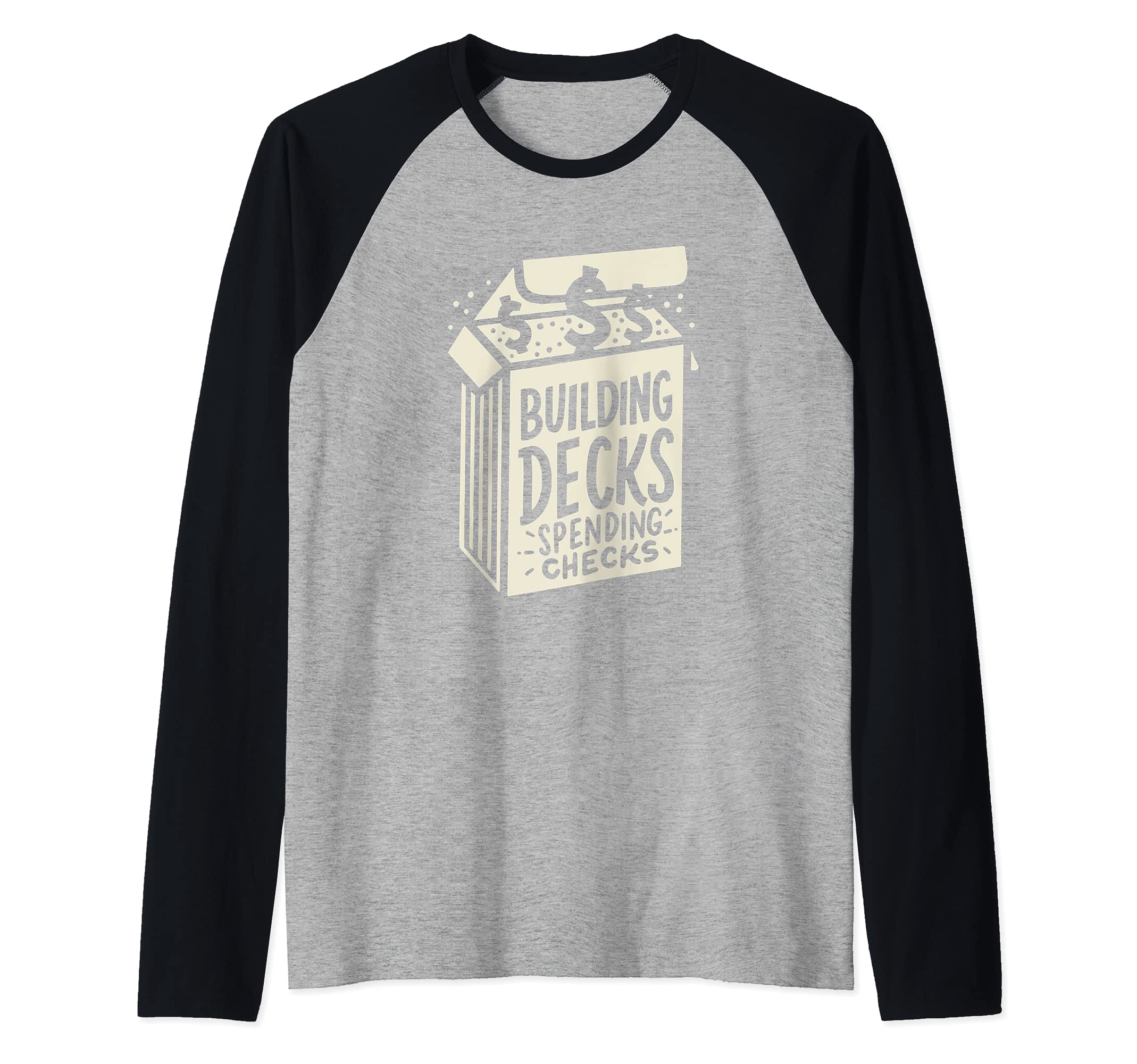 Building Decks Spending Checks TCG Card Collector Card Game Raglan Baseball Tee