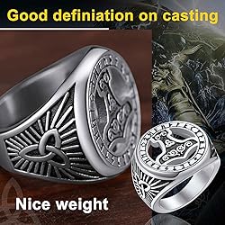 ChainsProMax Biker Rings for Men Mjolnir Ring Size