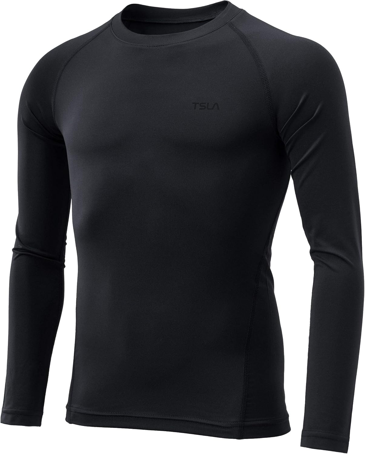 TSLA Boy's/Girl's Thermal Long Sleeve Tops, Crew Neck Fleece Lined Compression Base Layer Shirts: Clothing