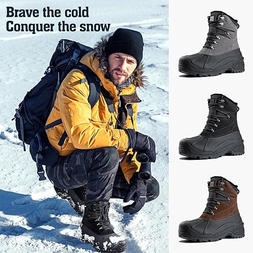 FREE SOLDIER Mens Snow Winter Boots for Men Warm Fleece Lining Winter Ski S FREE SOLDIER Mens Snow Winter Boots for Men Warm Fleece Lining