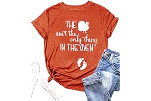 EXMIUN Thanksgiving Pregnancy Shirt Women Maternity Thanksgiving T-Shirt Funny Cute Graphic Tee Shirts