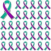 DTOFOOT 72PCS Suicide Prevention Awareness Teal Purple Ribbon Enamel Pins | Suicide Awareness Support Items, Support Groups and Awareness Events Accessories, Shares Hope and Love