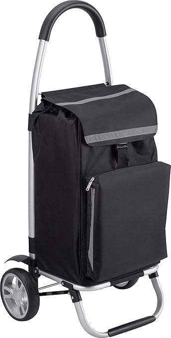 Meister Einkaufstrolley - 54 Liter - Extra große Reifen - Mit Kühlfach - Abnehmbare & regenfeste Tasche - Aufhängung für den 