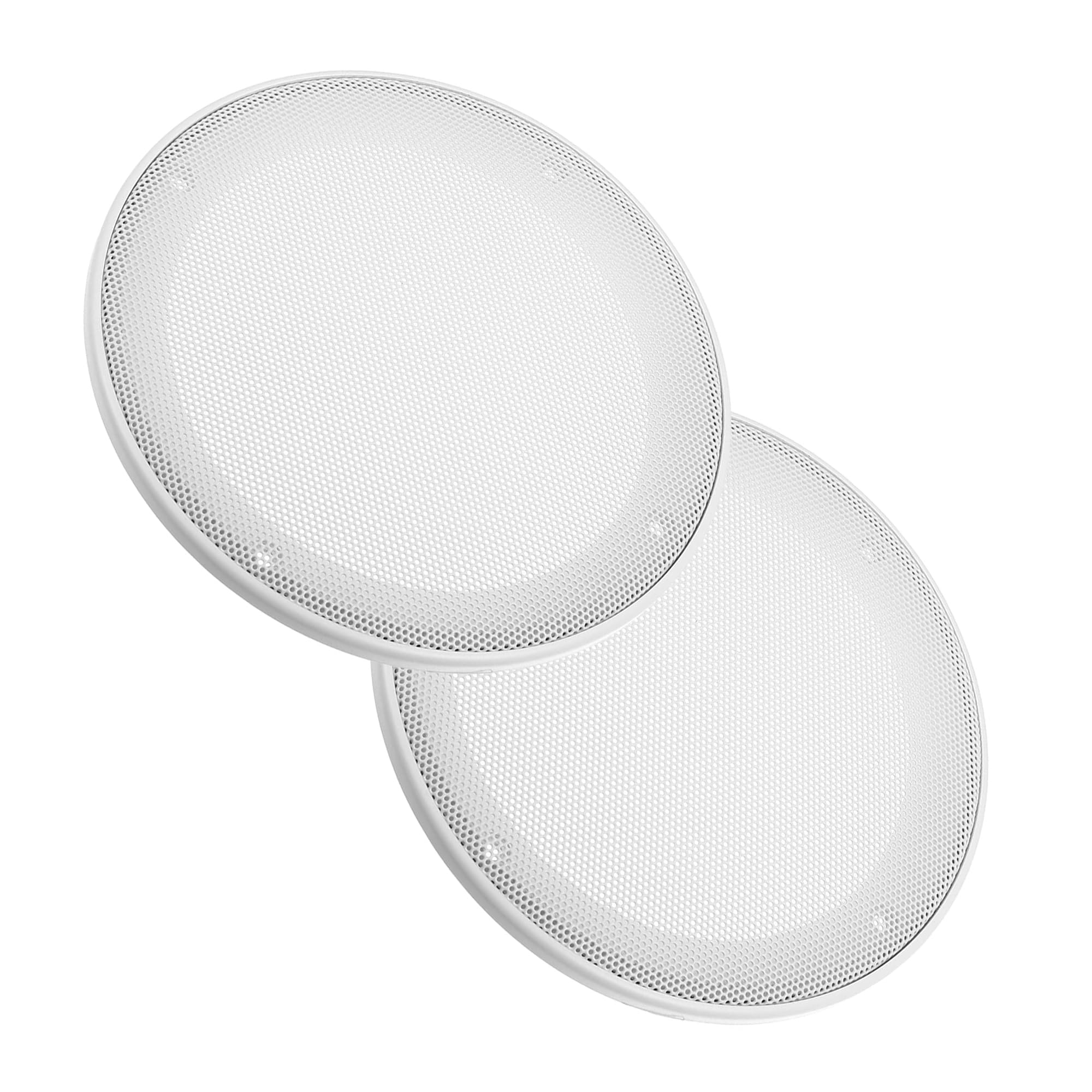 Unifizz 2Pcs 6.5" Car Speaker Cover Mesh Subwoofer Grill Horn Guard with 8 Screws Metal ABS White for Auto Car
