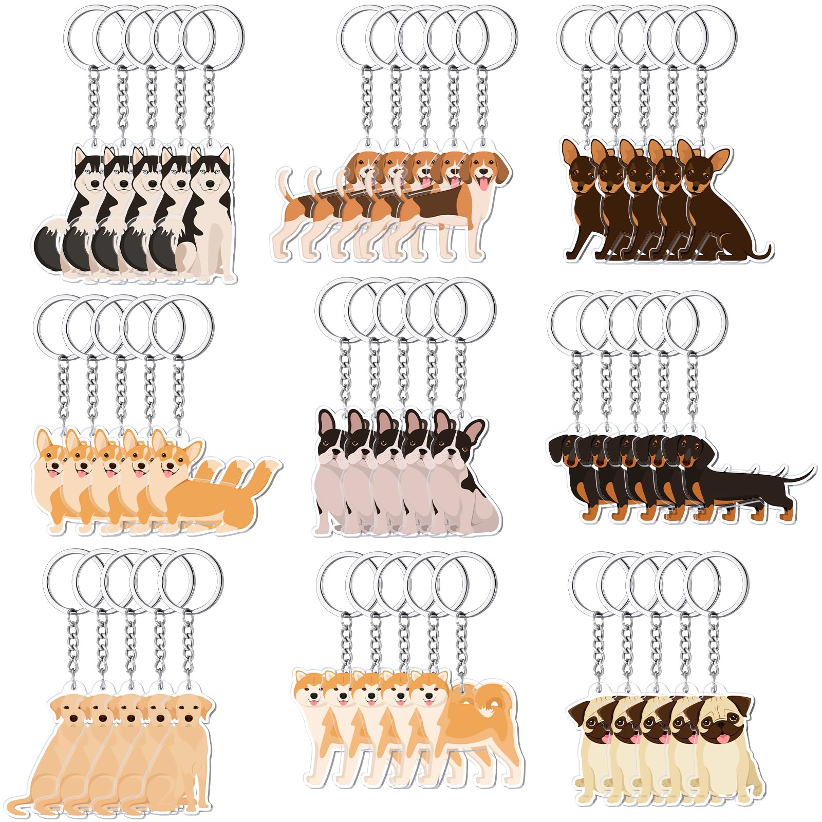 Photo 1 of Sureio 50 Pcs Puppy Dog Keychains Pet Dog Themed Party Favors Birthday Party Bag Fillers Return Gifts Pet Keyring Event Supplies Favors Backpack Bag Decorations