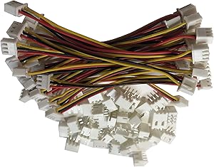 20 PCS 3 PIN JST XH Female Connector on Both Side - 100mm 1007 26 AWG & 40 PCS JST 3 PIN XH Male Connector