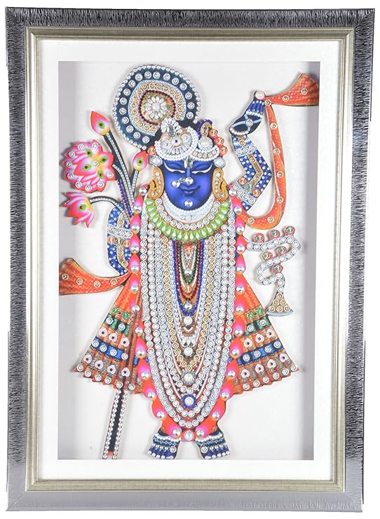 Buy KAN'S GlassCeramic Shrinathji Blue Cut Wood Photo Frame (60.96 x