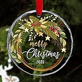 NRONON Christmas Ornament 2025 for Christmas Tree Decorations, Dated 2025 Merry Christmas Ornaments, Xmas Holiday Keepsake