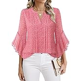 Timeson Women's 3/4 Sleeve Dressy Casual Top