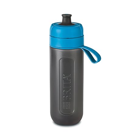 BRITA Wasserfilter-Flasche fill&go Active Blau, Robuste Sport Trinkflasche mit Wasserfilter für unterwegs aus BPA-freiem Kuns