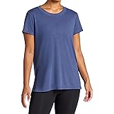 Gaiam Womens Restore Rib Mix T-Shirt, Relaxed Fit, Lightweight Heathered Material, High-Low Hem