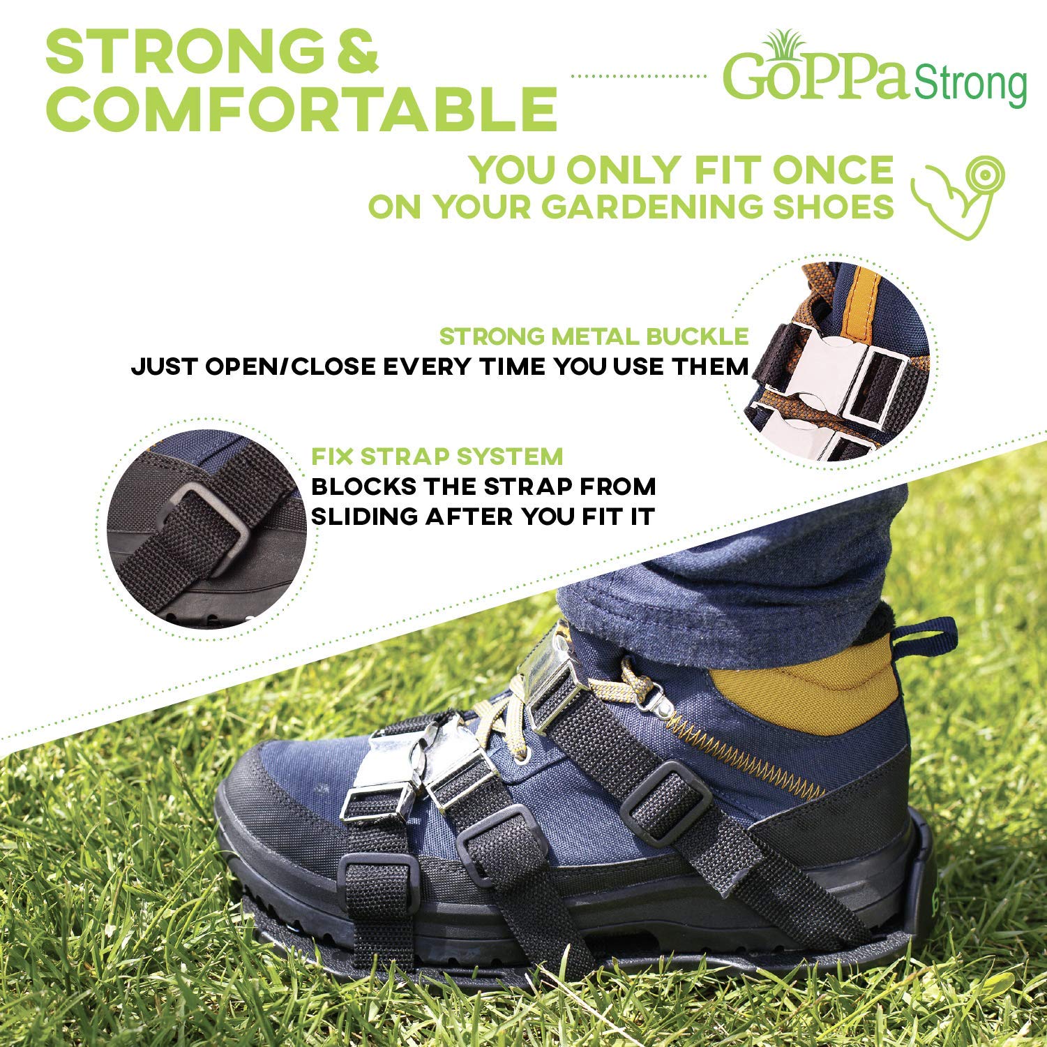 GoPPa Lawn Aerator Shoes Strong Fully Assembled Lawn Sandal, You