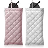 COMF-PRO Squeeze Top Sunglass Pouch - Portable Sunglass Organizer Pouch Bags Soft PU Leather Glasses 2 Pack