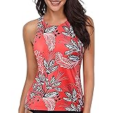 Holipick High Neck Tankini Top Bathing Suit Tops for Women Tummy Control Tank Tops Swimsuits