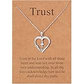 Lcherry Faith Necklace - Heart Cross Necklace for Women, Baptism Religious Gifts for Women Christian Jewelry