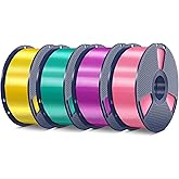 SUNLU Silk Pla Plus Filament 4kg Bundle,Shiny Silk Surface Pla+ 3D Printer Filament 1.75mm ±0.02mm,Glossy 3D Printing Filament,Good Vacuum Packaging,1kg Spool,4 Packs.(Pink+Purple+Green+Yellow)