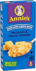 Annie's Macaroni and Classic Cheddar with Organic Pasta, Made with Real Cheese, Dinner Side or Snack, 6 oz