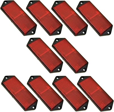 AB Tools Red Large Rectangular Rear Reflector 126x51x7mm Pack of 10 TR073