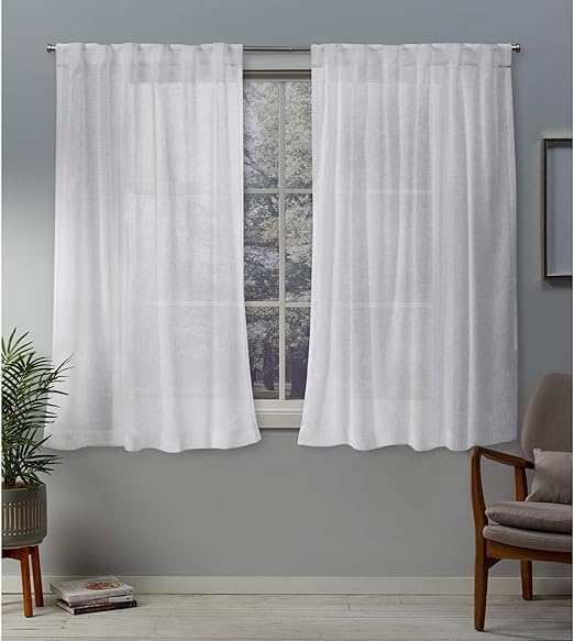 Amazon Com Exclusive Home Curtains Belgian Textured Linen Look