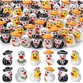 GGSTDDUP 60pcs Mexico Day of The Dead Mini Resin Ducks | Tiny Ducks Toy Figurines, Novelty Mexico Day of The Dead Party Favors Gift Decoration (4 Styles)
